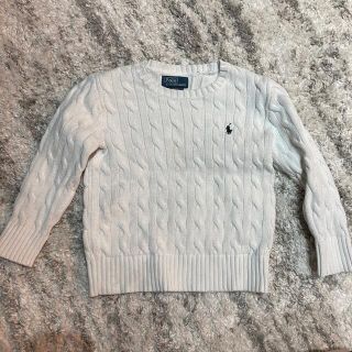 ポロラルフローレン(POLO RALPH LAUREN)のラルフローレン　4T 白　ケーブルニット(ニット)