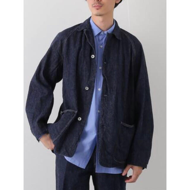 COMOLI(コモリ)の【ひゆさ様専用】COMOLI 21/AW デニムワークジャケット NAVY メンズのジャケット/アウター(カバーオール)の商品写真