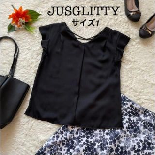 ジャスグリッティー(JUSGLITTY)のJUSGLITTY　バッククロス＊フリルブラウス(シャツ/ブラウス(半袖/袖なし))