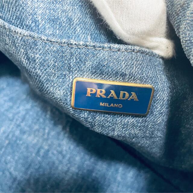 PRADA(プラダ)の人気　美品　PRADA プラダ　カナパ　デニム　トートバッグ レディースのバッグ(トートバッグ)の商品写真