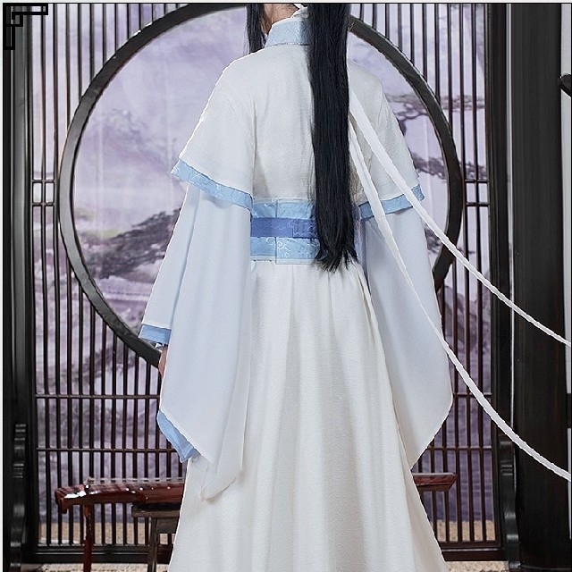 Q⑪7 公式 魔道祖師 藍家 弟子 コスプレ 武器 剣 ウィッグ 靴 エンタメ/ホビーのコスプレ(衣装一式)の商品写真