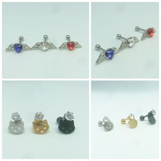 ボディピアス　ハート　猫(ピアス)