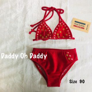 ダディオーダディー(daddy oh daddy)の❀ Daddy Oh Daddy ❀ 赤デニム風小花刺繍女の子水ビキニ 90 ❀(水着)