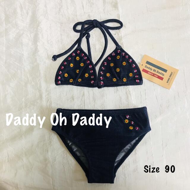 daddy oh daddy(ダディオーダディー)の❀ Daddy Oh Daddy ❀ デニム風小花刺繍女の子ビキニ水着 90 ❀ キッズ/ベビー/マタニティのキッズ服女の子用(90cm~)(水着)の商品写真