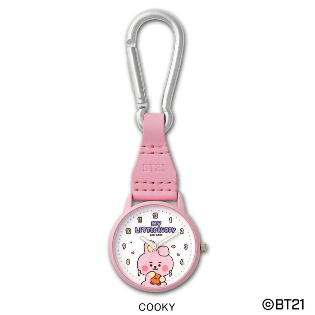 BT21(ビーティーイシビル)の公式 bt21 クッキーcookyカラビナウォッチ時計BTSジョングク エンタメ/ホビーのおもちゃ/ぬいぐるみ(キャラクターグッズ)の商品写真