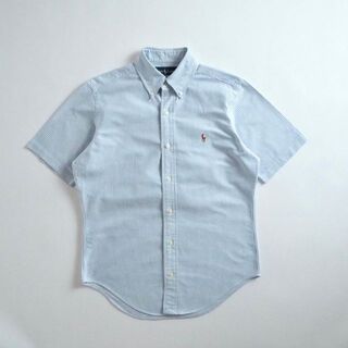 ラルフローレン(Ralph Lauren)のラルフローレン　正規品　BDシャツ　半袖　ストライプ柄　ブルー　美品(シャツ)