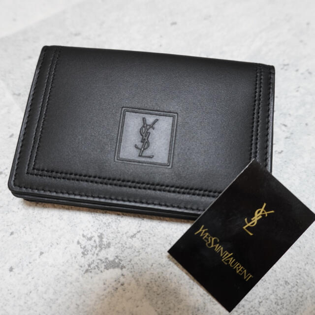 サンローラン　折り財布　YSL シュルピス　ウォレット　ブラック　カードケース