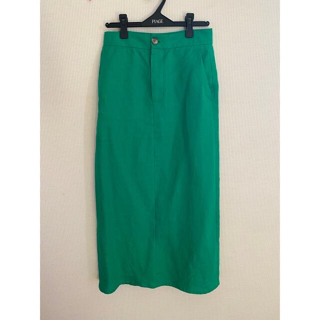 ZARA(ザラ)のZARA グリーン　リネンスカート レディースのスカート(ロングスカート)の商品写真