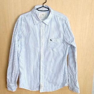 アバクロンビーアンドフィッチ(Abercrombie&Fitch)のアバクロンビー&フィッチ Ｌサイズ ストライプ 白 長袖 シャツ(シャツ)