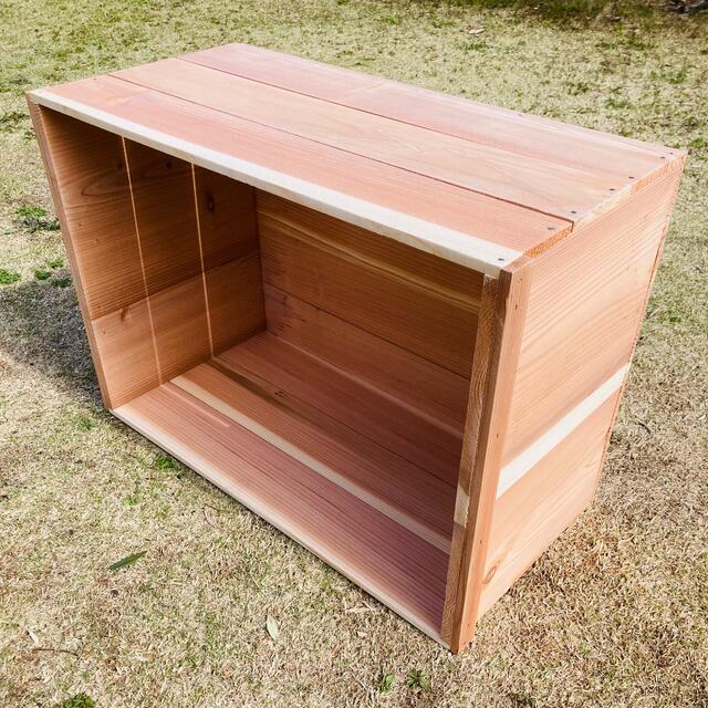 送料無料・名入れ彫刻 新品 りんご箱 幅450 1箱 / 木箱 ウッドボックス
