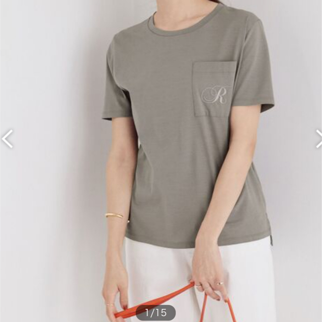 ROPE’(ロペ)のロペ　ロゴ刺繍Tシャツ レディースのトップス(Tシャツ(半袖/袖なし))の商品写真