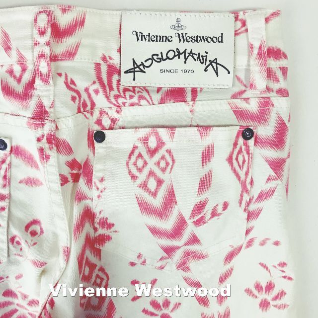 Vivienne Westwood(ヴィヴィアンウエストウッド)の【Vivienne Westwood】ANGLOMANIA ORB 総柄 デニム レディースのパンツ(デニム/ジーンズ)の商品写真