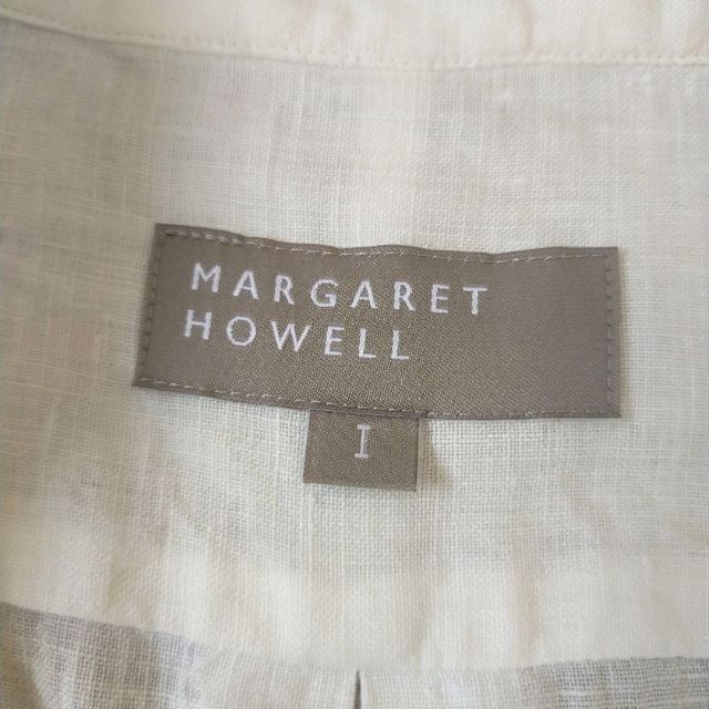 MARGARET HOWELL - マーガレットハウエル リネン100% 半袖シャツ バンドカラー 白 サイズ Ⅰの通販 by Ponte's