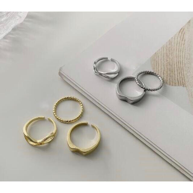 | 新品 | 送料無料 インスタ映え お洒落 シンプル リング 3個セット 指輪 レディースのアクセサリー(リング(指輪))の商品写真