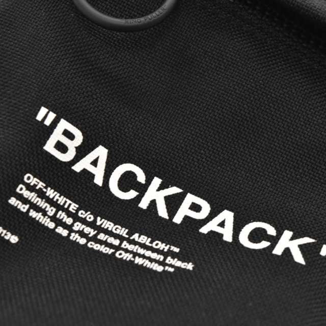 OFF-WHITE オフホワイト Nylon BackPack With Lettering OMNB003R20521038 ナイロンバックパック リュック ブラック