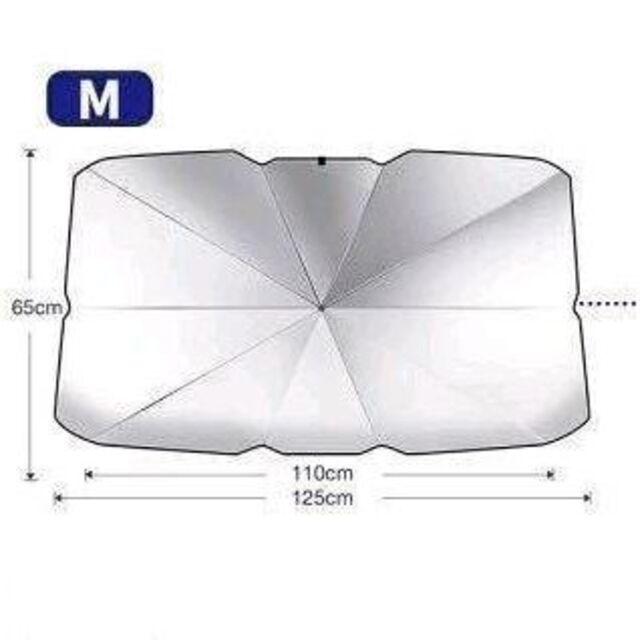 車用 サンシェード Mサイズ  軽自動車など　収納ポーチ付き 自動車/バイクの自動車/バイク その他(その他)の商品写真