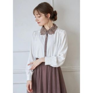 トッコ(tocco)のtocco closet レース襟付き配色ブラウス 【jemorle】(シャツ/ブラウス(長袖/七分))