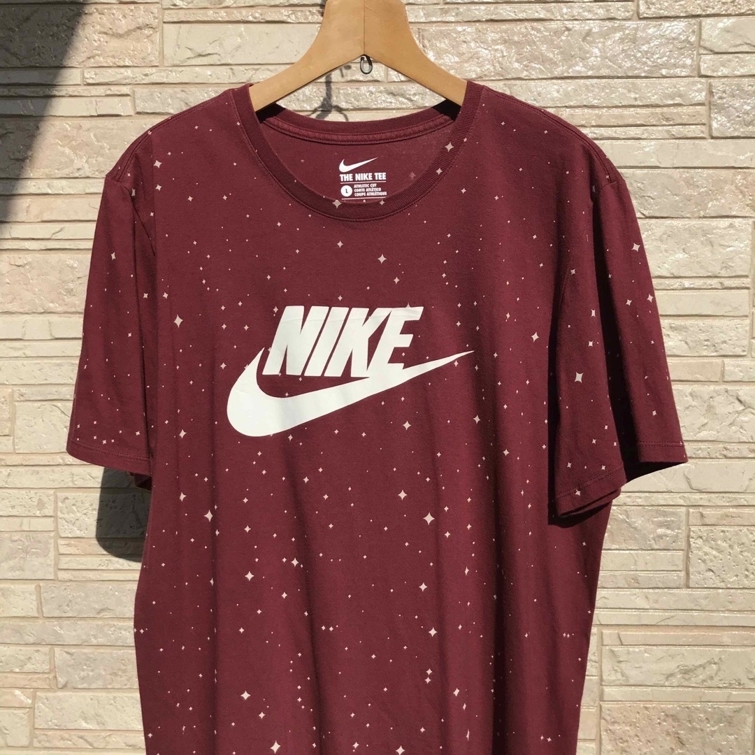 NIKE(ナイキ)のNIKE　ナイキ　USインポート　クルーネックT　ビッグロゴ　丸胴　総柄　細氷柄 メンズのトップス(Tシャツ/カットソー(半袖/袖なし))の商品写真