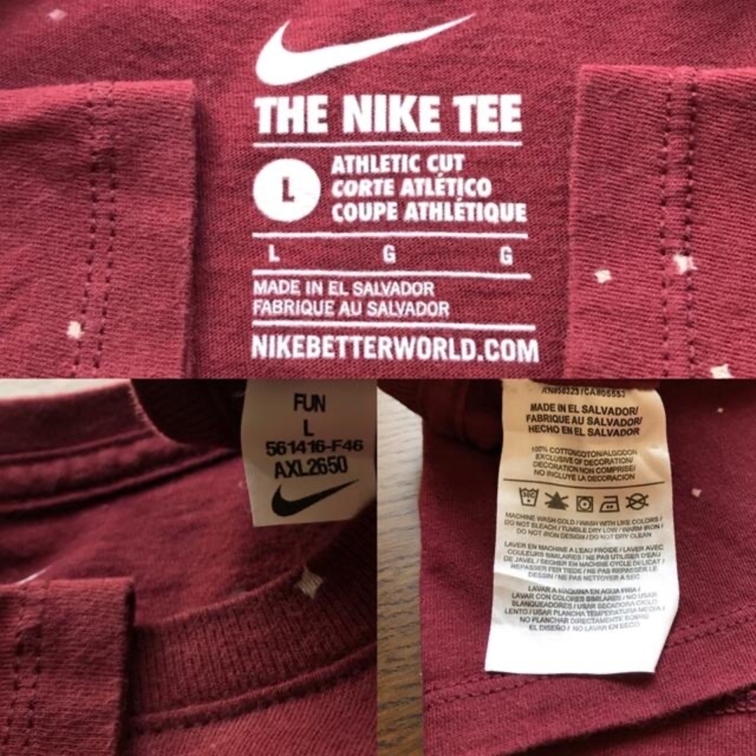 NIKE(ナイキ)のNIKE　ナイキ　USインポート　クルーネックT　ビッグロゴ　丸胴　総柄　細氷柄 メンズのトップス(Tシャツ/カットソー(半袖/袖なし))の商品写真