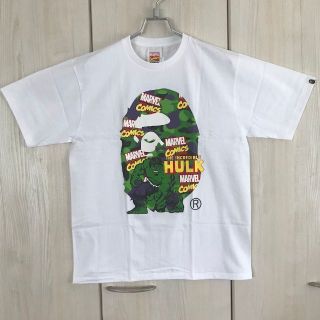 アベイシングエイプ(A BATHING APE)のBAPE Tシャツ L アベンジャーズ コラボ ハルク ホワイト MARVEL(Tシャツ/カットソー(半袖/袖なし))