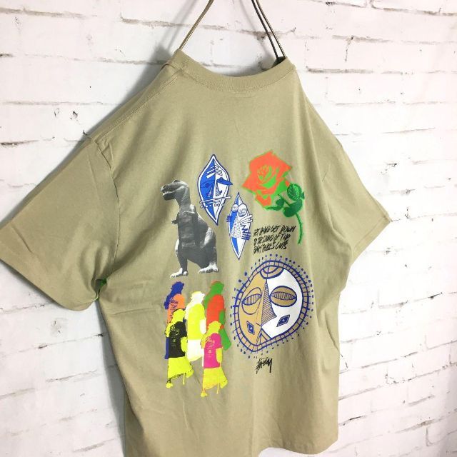 【新品】stussy Tシャツ　サイズL ブラック　恐竜