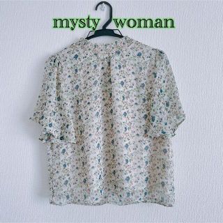 ミスティウーマン(mysty woman)のmysty woman花柄シフォンブラウストップス(シャツ/ブラウス(半袖/袖なし))