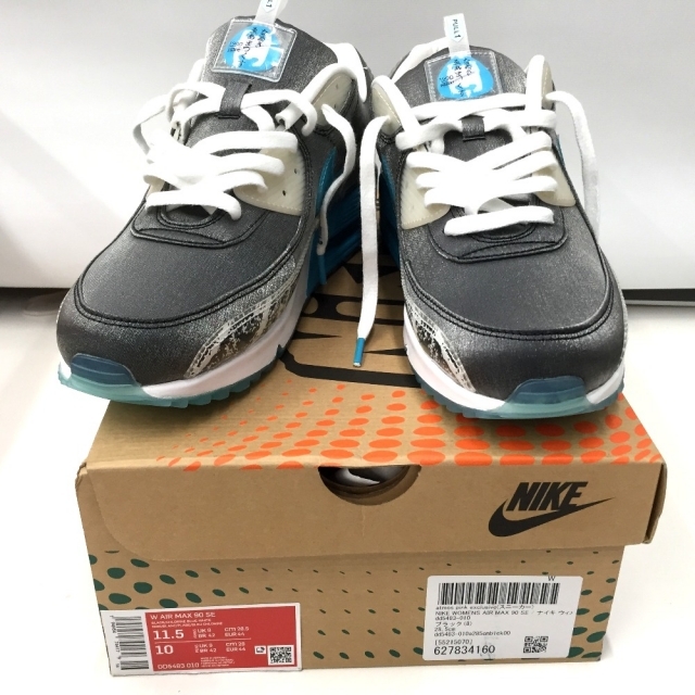 △△NIKE ナイキ W Air Max 90 SE 28.5cm スニーカー DD5483-010 グレー x スカイブルー