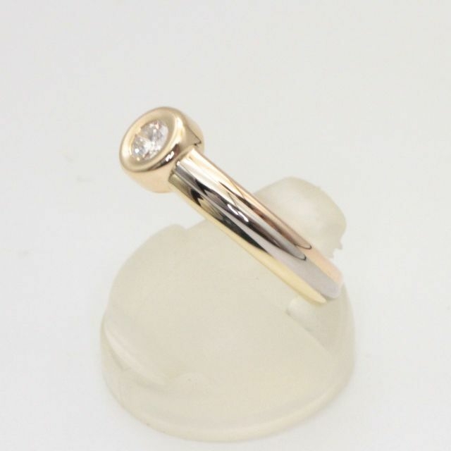 Cartier(カルティエ)のカルティエ トリニティスリーカラー1Pダイヤモンドリング750【美品】 レディースのアクセサリー(リング(指輪))の商品写真