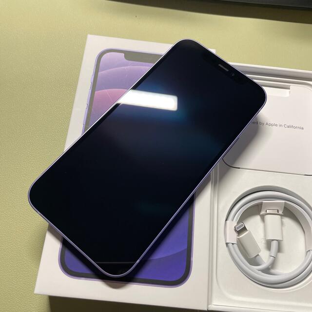 iPhone12  128GB purple  SIMフリー　未使用　51792 スマホ/家電/カメラのスマートフォン/携帯電話(スマートフォン本体)の商品写真
