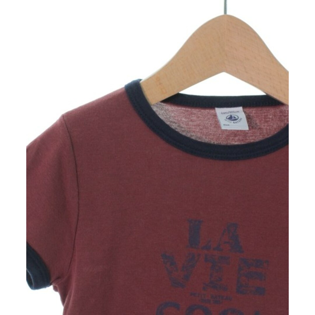 PETIT BATEAU(プチバトー)のPETIT BATEAU プチバトー Tシャツ・カットソー 100 茶系x白 【古着】【中古】 キッズ/ベビー/マタニティのキッズ服女の子用(90cm~)(Tシャツ/カットソー)の商品写真