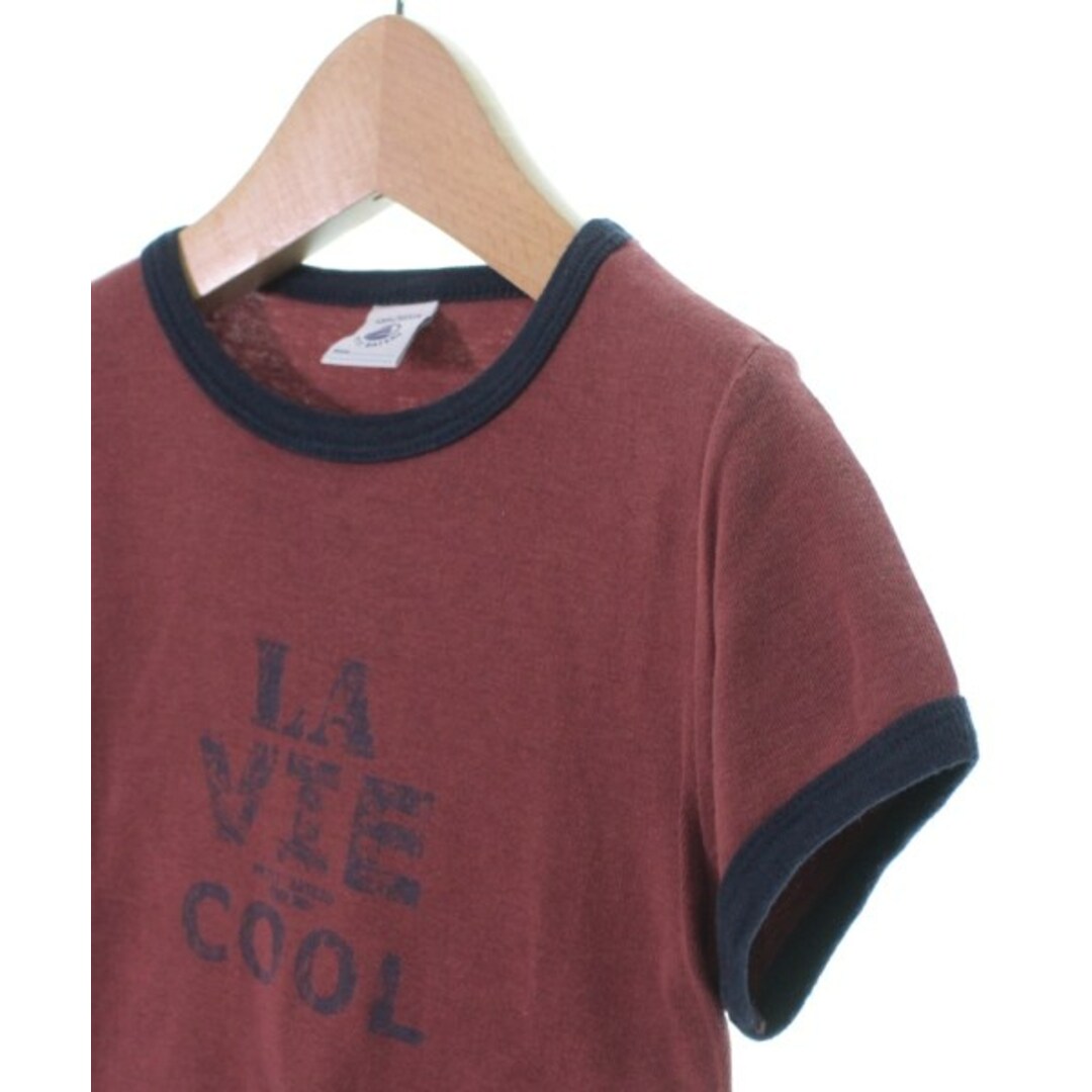 PETIT BATEAU(プチバトー)のPETIT BATEAU プチバトー Tシャツ・カットソー 100 茶系x白 【古着】【中古】 キッズ/ベビー/マタニティのキッズ服女の子用(90cm~)(Tシャツ/カットソー)の商品写真