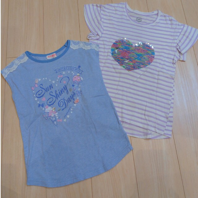 140cm キラキラスパンコールTシャツ　メゾピアノＴシャツ キッズ/ベビー/マタニティのキッズ服女の子用(90cm~)(Tシャツ/カットソー)の商品写真