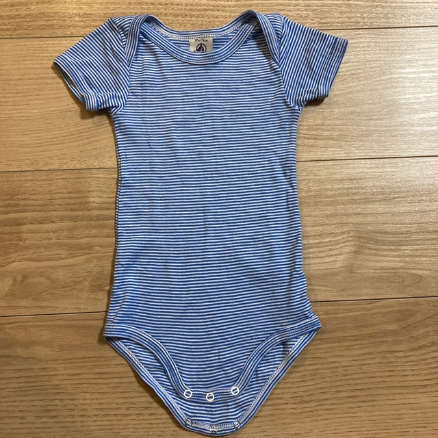 PETIT BATEAU(プチバトー)のプチバトーロンパース　12M/74cm 3枚セット キッズ/ベビー/マタニティのベビー服(~85cm)(タンクトップ/キャミソール)の商品写真