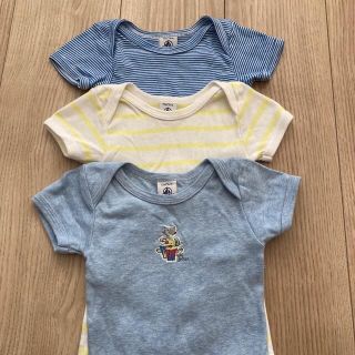 PETIT BATEAU - プチバトーロンパース　12M/74cm 3枚セット