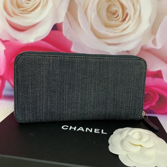 CHANEL(シャネル)の専用＊CHANEL  ドーヴィルライン デニム ラウンドジップ 長財布 レディースのファッション小物(財布)の商品写真