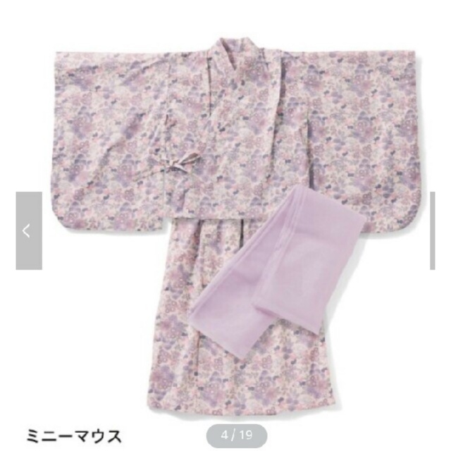 ベルメゾン(ベルメゾン)のミニー柄　浴衣 キッズ/ベビー/マタニティのキッズ服女の子用(90cm~)(甚平/浴衣)の商品写真