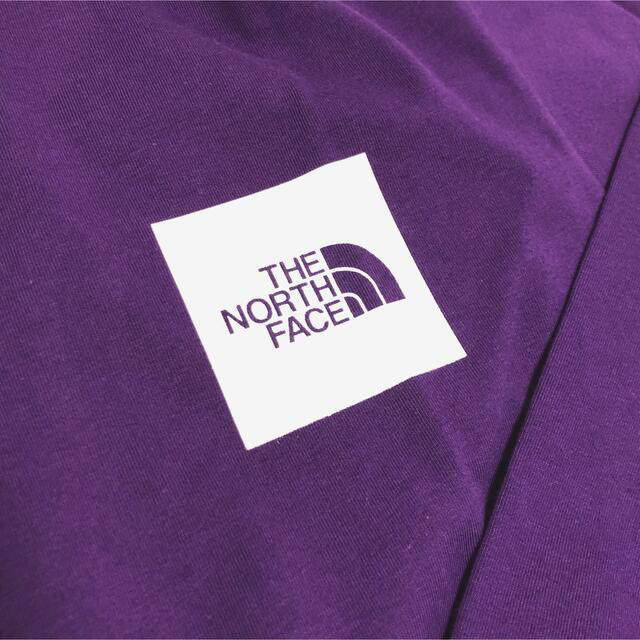 ノースフェイス スクエア ロゴ ロンT ボックス 長袖 Tシャツ 紫 パープル 5