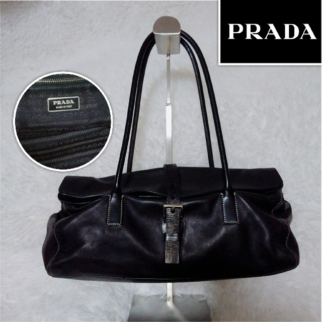 PRADA - PRADA プラダ ハンドバッグ トートバッグ レザー ブラック 黒