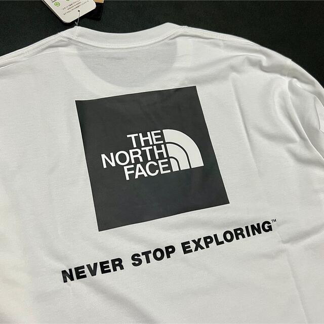 THE NORTH FACE(ザノースフェイス)のノースフェイス ロンT バック スクエアロゴ ボックスロゴ 長袖 Tシャツ 白 メンズのトップス(Tシャツ/カットソー(七分/長袖))の商品写真