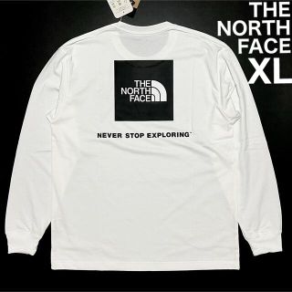 ザノースフェイス(THE NORTH FACE)のノースフェイス ロンT バック スクエアロゴ ボックスロゴ 長袖 Tシャツ 白(Tシャツ/カットソー(七分/長袖))