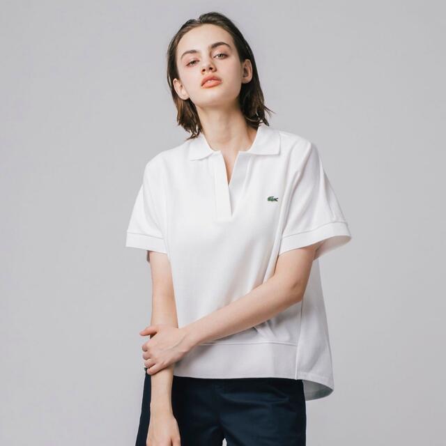 LACOSTE(ラコステ)のラコステ　スキッパーネック裾リブポロシャツ　2022 レディースのトップス(ポロシャツ)の商品写真