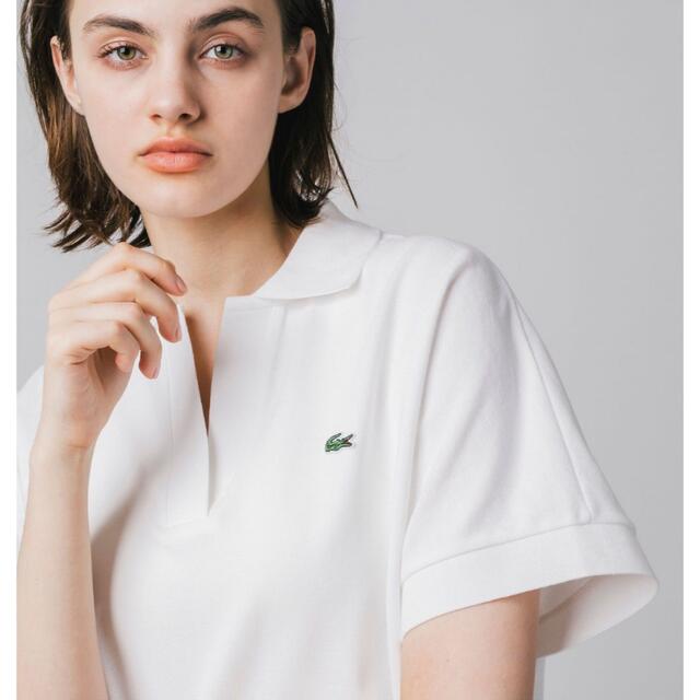 LACOSTE(ラコステ)のラコステ　スキッパーネック裾リブポロシャツ　2022 レディースのトップス(ポロシャツ)の商品写真