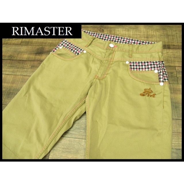 G① RIMASTER リマスター ロゴ刺繍 チェック切替 クロップドパンツ M メンズのパンツ(ワークパンツ/カーゴパンツ)の商品写真