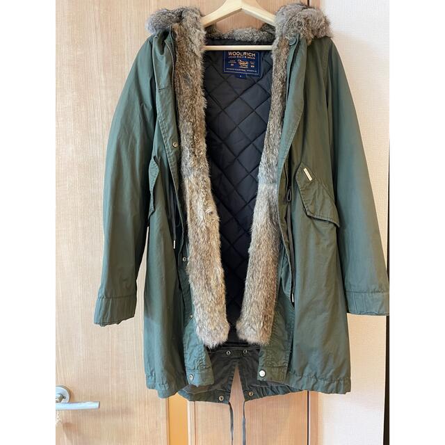 WOOLRICH - WOOL RICH ウールリッチ ラビットファー付モッズコートの ...