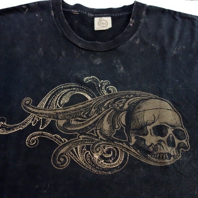 LAD MUSICIAN(ラッドミュージシャン)のGRN スカル 半袖Tシャツ ブラック サイズ XL Made in USA メンズのトップス(Tシャツ/カットソー(半袖/袖なし))の商品写真