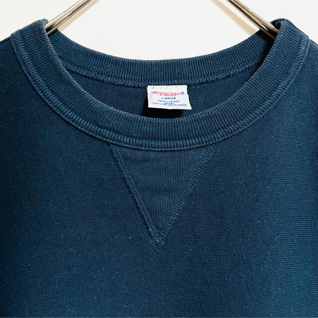 古着 チャンピオン リバースウィーブ  Tシャツ ワンポイントロゴ 紺 サイズL メンズのトップス(Tシャツ/カットソー(半袖/袖なし))の商品写真