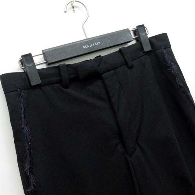 ベッドフォード クラッシュ加工 スリム コットン トラウザー パンツ 黒 0 メンズのパンツ(スラックス)の商品写真