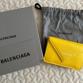 バレンシアガ(Balenciaga)のBALENCIAGA ペーパーミニウォレット イエロー 三つ折財布(折り財布)