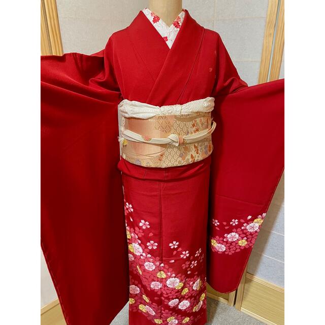 正絹着物 振袖 4点セット 結婚式 成人式 前撮り-
