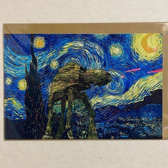 布 ポスター「スターウォーズ　ゴッホ風　スノーウォーカー」スター・ウォーズ インテリア/住まい/日用品のインテリア小物(その他)の商品写真